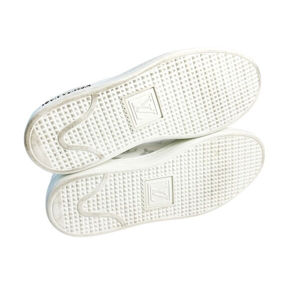 LOUIS VUITTON Frontrow Pink Monogram Sneakers Size 37 US 7 Lace Up LV Logo Low - Picture 7 of 12